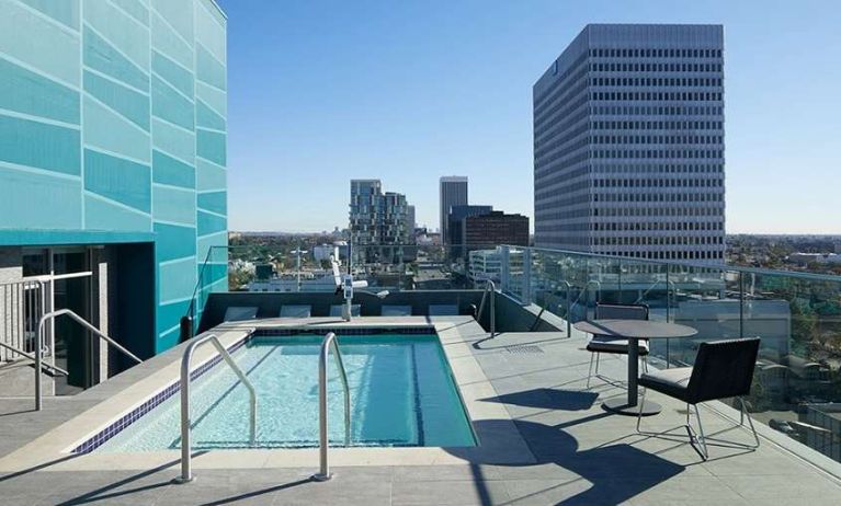 Outdoor pool on the rooftop of AC Hotel By Marriott Beverly Hills.