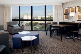 Hotel suite perfect as workspace at Embassy Suites By Hilton LAX Airport North.