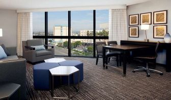 Hotel suite perfect as workspace at Embassy Suites By Hilton LAX Airport North.