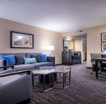 Living room at Embassy Suites By Hilton LAX Airport North.