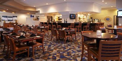 Dining area suitable for co-working at Embassy Suites By Hilton LAX Airport North.