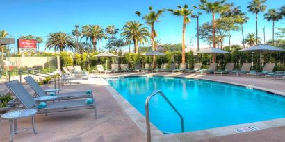 Relaxing outdoor pool at Residence Inn By Marriott LAX Airport.