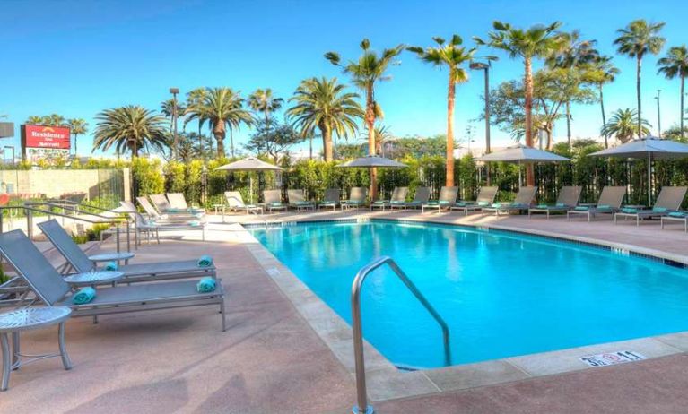 Relaxing outdoor pool at Residence Inn By Marriott LAX Airport.