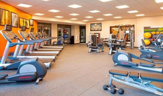 Fitness center with treadmills at Residence Inn By Marriott LAX Airport.