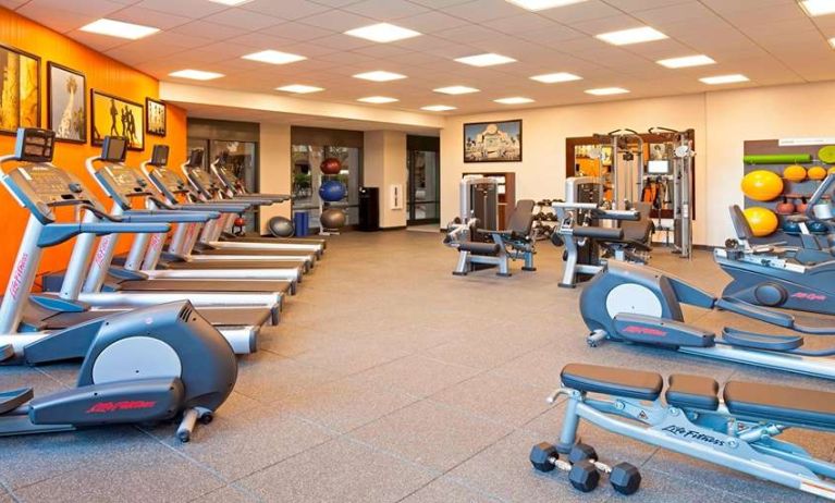 Fitness center with treadmills at Residence Inn By Marriott LAX Airport.