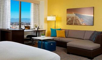 Living room perfect as workspace at Residence Inn By Marriott LAX Airport.