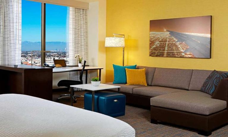 Living room perfect as workspace at Residence Inn By Marriott LAX Airport.