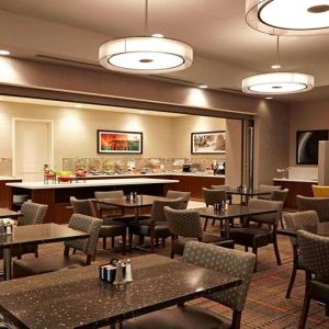 Dining area suitable for co-working at Residence Inn By Marriott LAX Airport.