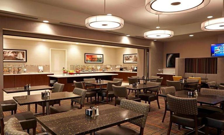 Dining area suitable for co-working at Residence Inn By Marriott LAX Airport.