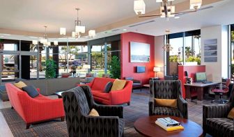 Lobby workspace at Residence Inn By Marriott LAX Airport.