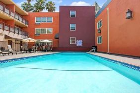 Outdoor pool at Ramada Los Angeles Downtown West.