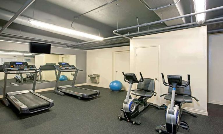 Fitness center at Ramada Los Angeles Downtown West.