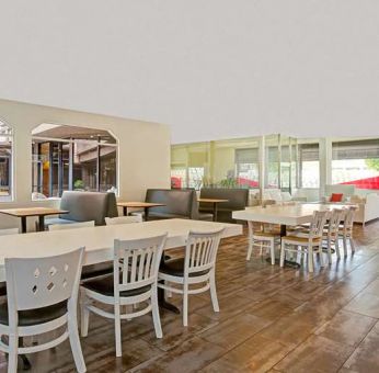 Spacious dining area at Ramada Los Angeles Downtown West.