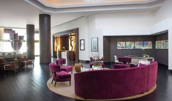 Elegant lobby workspace at Avenue Of The Arts Hotel.