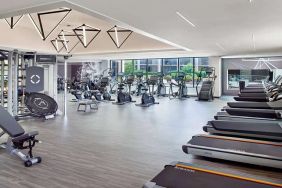 Fully equipped fitness center at Atlanta Marriott Northwest At Galleria.