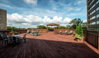 Outdoor terrace suitable as workspace at Atlantica Hotel Halifax.