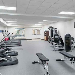 well equppied fitness center with weights and exercise equipment at Hampton Inn Philadelphia Center City-Convention Center.