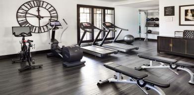 Well equipped fitness center at The Ambrose Hotel Santa Monica.