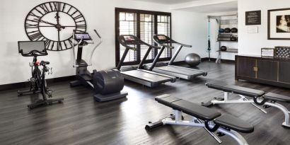 Well equipped fitness center at The Ambrose Hotel Santa Monica.