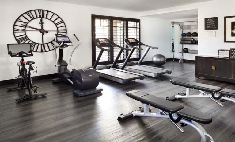 Well equipped fitness center at The Ambrose Hotel Santa Monica.