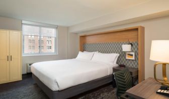 Comfortable delux king room with work station at Holiday Inn Wall Street.