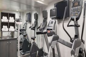 Well equipped fitness center with treadmills at Holiday Inn Wall Street.