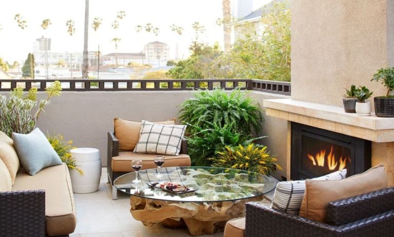 Terrace perfect for coworking  at The Ambrose Hotel Santa Monica.