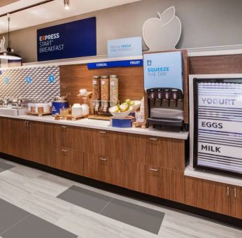 The hotel’s breakfast area where guests can enjoy a range of tasty ways to start the day.