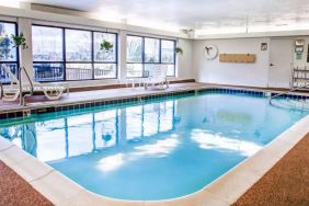 The hotel’s indoor pool has plenty of natural light and convenient loungers.