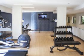 Weights and exercise machines can be used in the hotel’s fitness center.