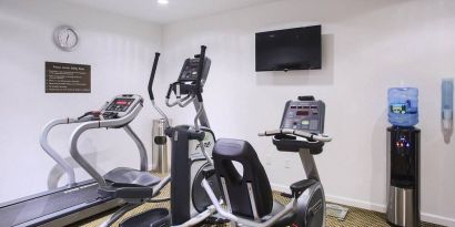 The Madison LES Hotel’s fitness center, with various exercise machinery/equipment.