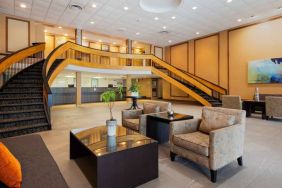 The hotel’s lobby lounge offers comfortable chairs and sofas, plus coffee tables.