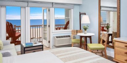 Day use room with natural light and ocean views at Sea Crest Beach Hotel.