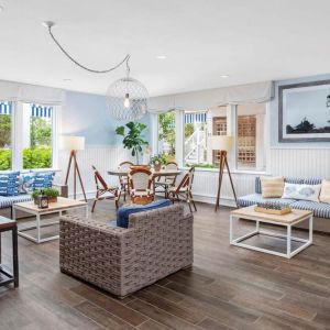 Lounge, lobby and coworking space at Sea Crest Beach Hotel.