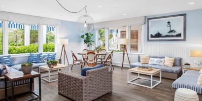 Lounge, lobby and coworking space at Sea Crest Beach Hotel.