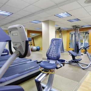 Fitness center available at Hilton Newark Airport.