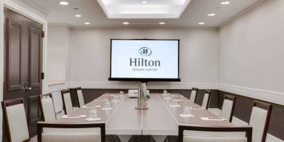 Meeting room available at Hilton Newark Airport.