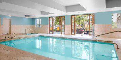 Lovely indoor pool at Holiday Inn Express & Suites Ontario.