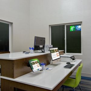 Equipped business center with PC, internet, work space, and printer at Holiday Inn Express & Suites Ontario.