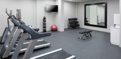 Equipped fitness center at Hilton Garden Inn Dallas/Allen.