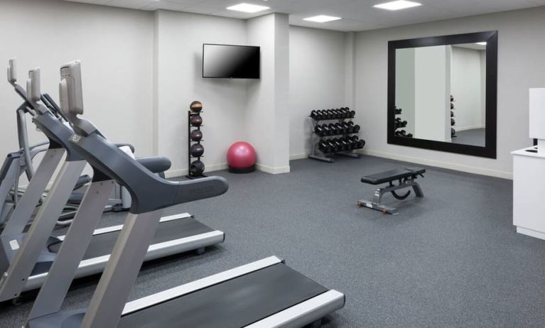 Equipped fitness center at Hilton Garden Inn Dallas/Allen.