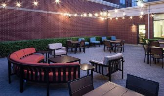 Comfortable outdoor coworking space at Hilton Garden Inn Dallas/Allen.