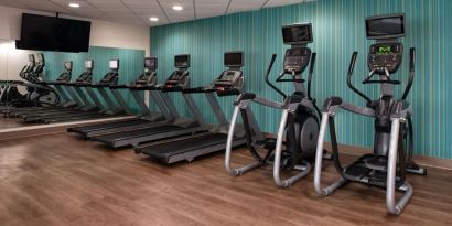 Well equipped fitness center at Holiday Inn Express Towson Baltimore N.