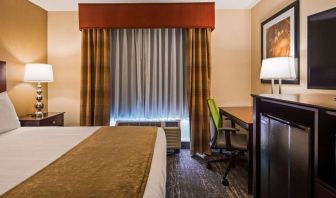 Guest room in the Best Western Braintree, complete with desk and chair for working.