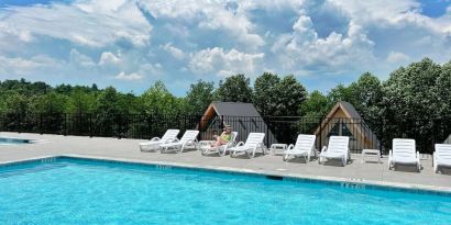 Luxurious outdoor pool at Skylaranna Hotel and Resort.