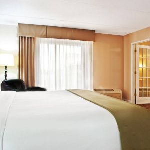 Holiday Inn Express Rolling Meadows-Schaumburg guest room, including large bed and nearby window.