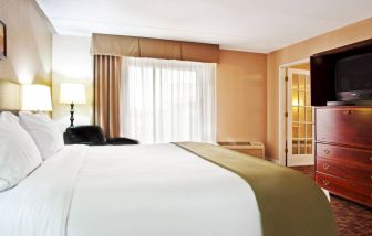 Holiday Inn Express Rolling Meadows-Schaumburg guest room, including large bed and nearby window.