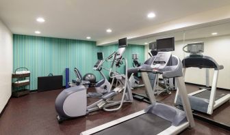 The hotel fitness center, equipped with variety of exercise machines.