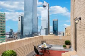 Exquisite view of the city skyline from one of the balconies in the New Yorker Hotel, A Wyndham Hotel.