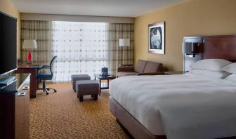 Day use room with work desk and sofa at Houston Marriott South At Hobby Airport.